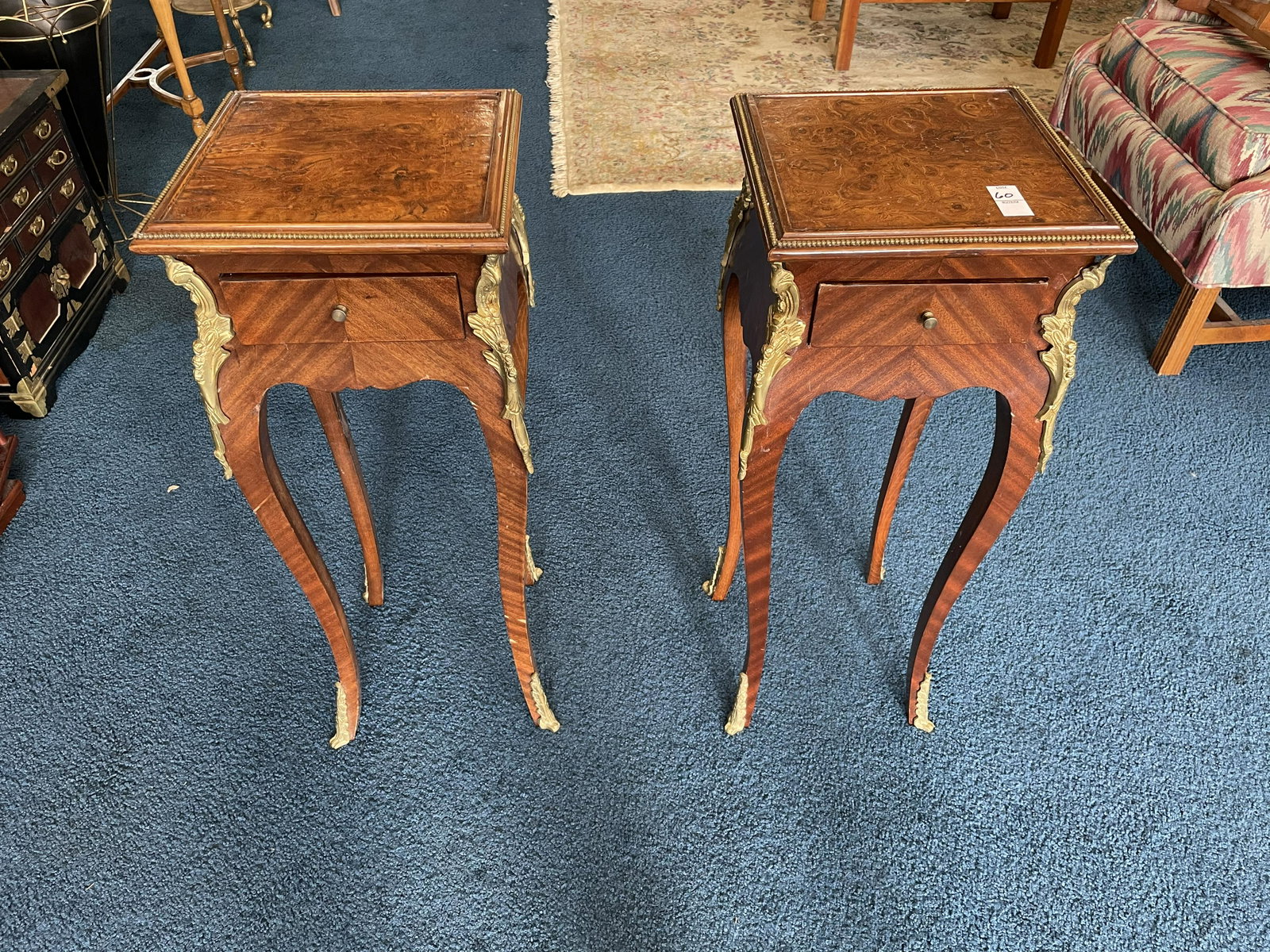 Pair Of French Armolu Mounted Stands: 30" H x 12" W.
