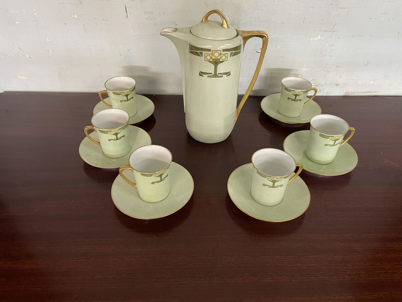 13 Piece Art Nouveau Prussia Chocolate Set (1 of 3)