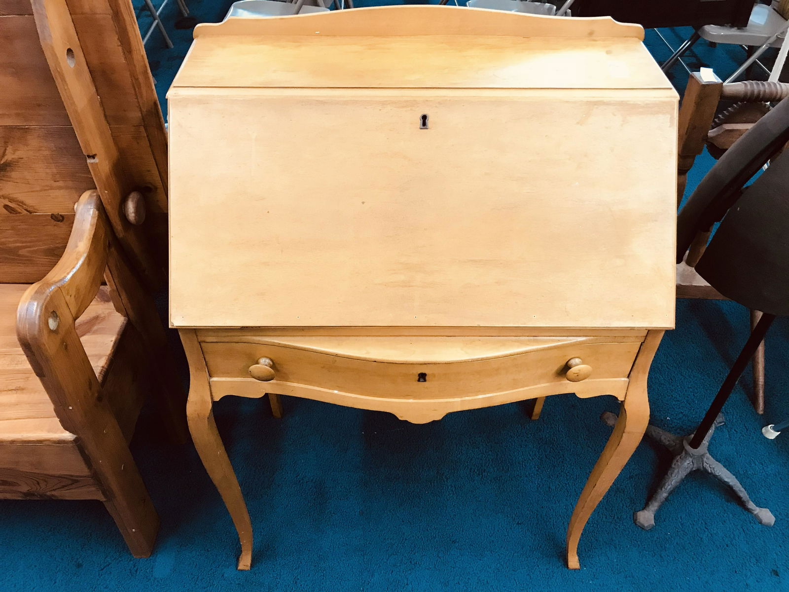 Antique Birdseye Maple Ladies Desk (1 of 2)