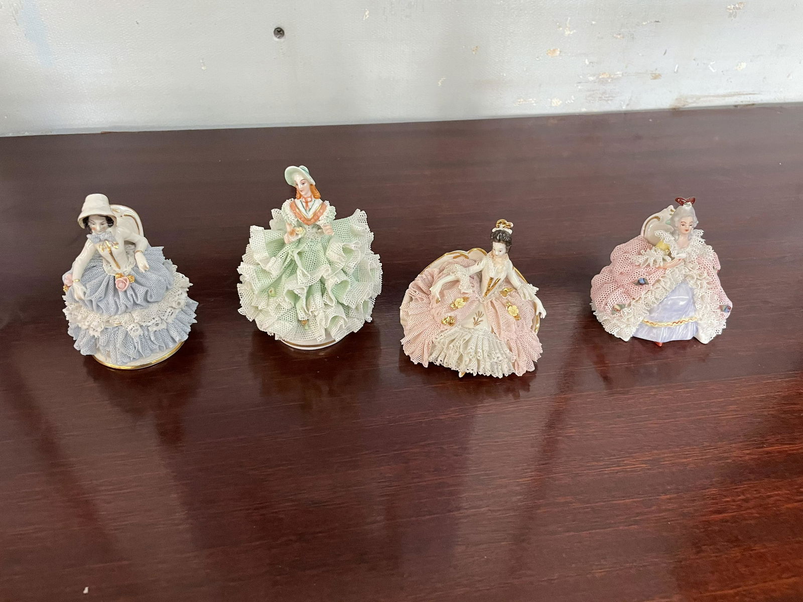 Four Dresden Lace Figurines (1 of 4)