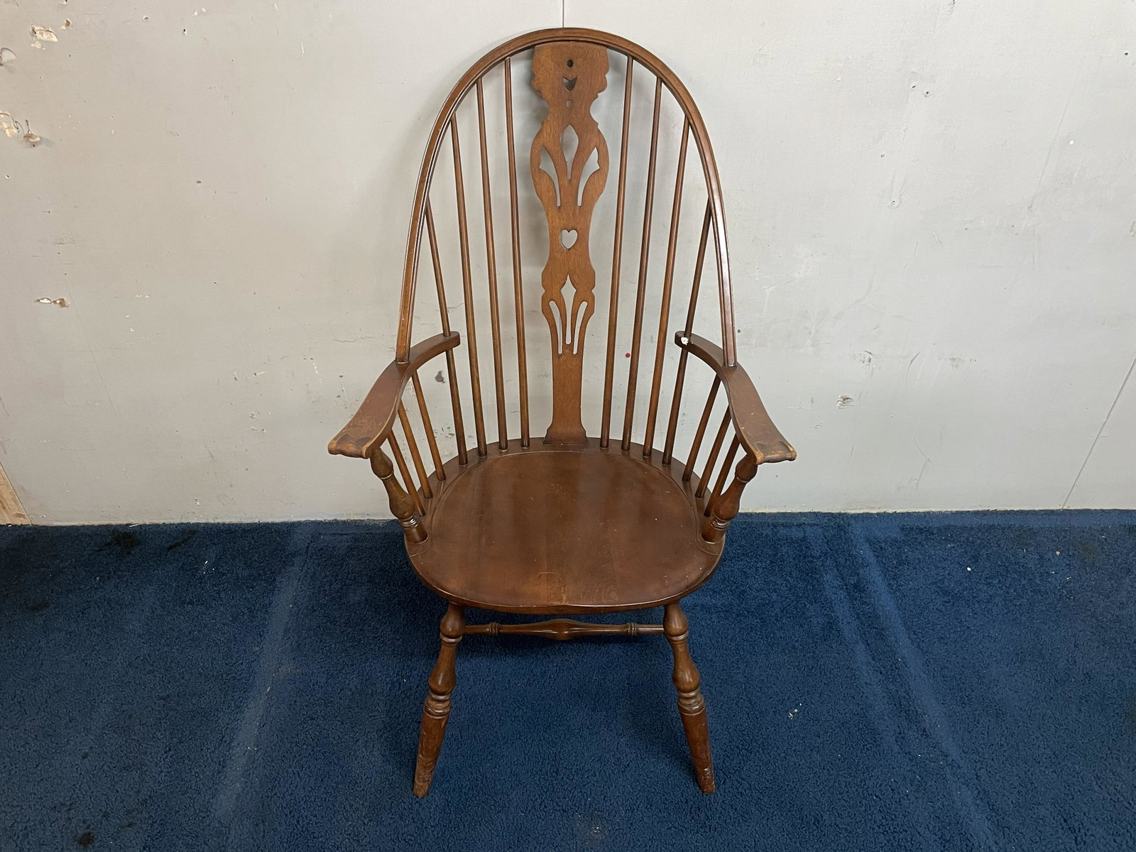 Carved Windsor Armchair: Chair is 44" x 46".