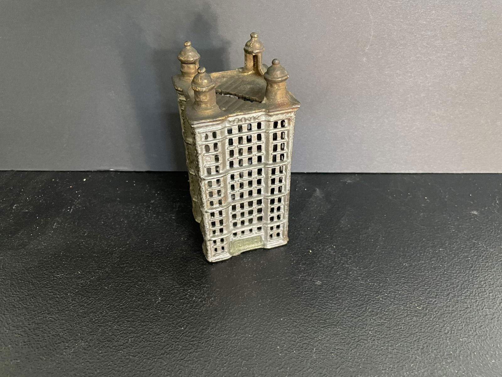 Cast Iron Stil Bank: 5.5"H.