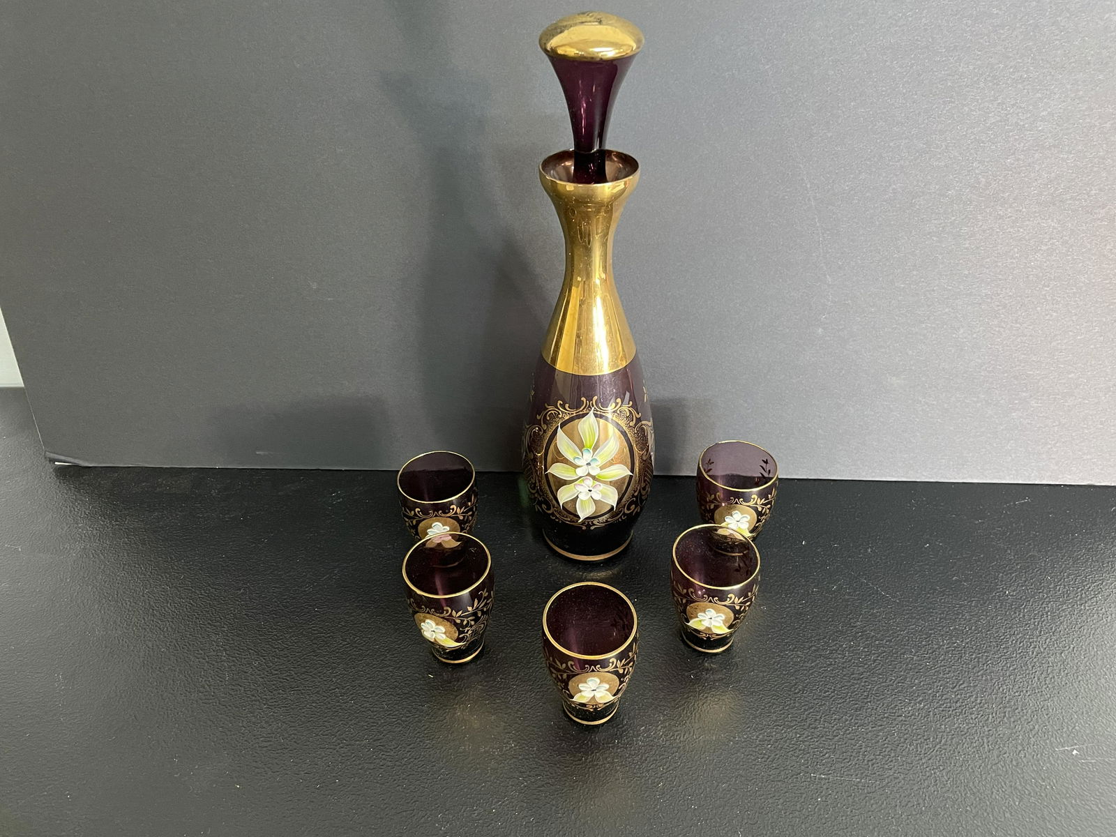 Six Piece Moser Style Cordial Set (1 of 3)