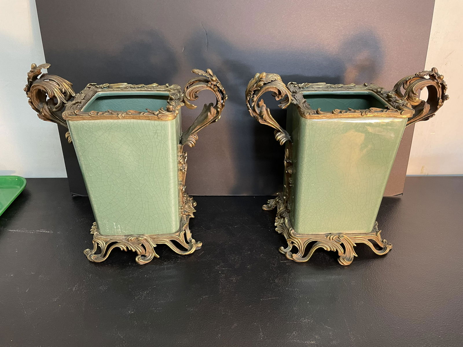 Pair Of Ormolu Mounted Vases (1 of 3)