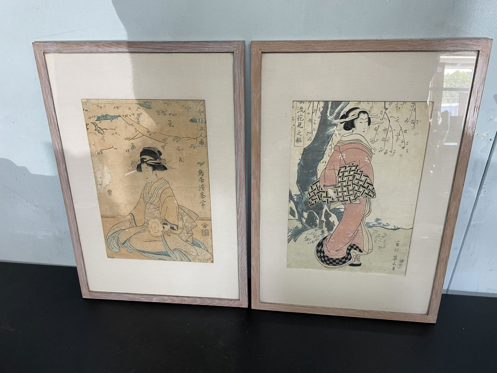 Two Oriental Wood Block Prints (1 of 3)
