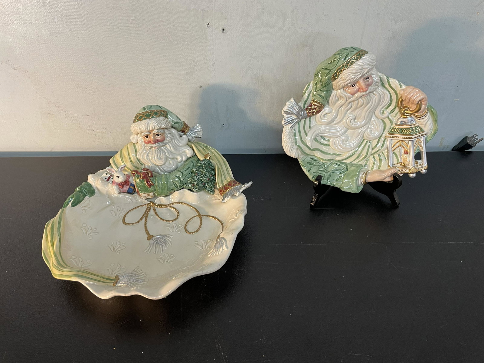 Two Pieces Fitz & Floyd: Both signed. largest 14" L.