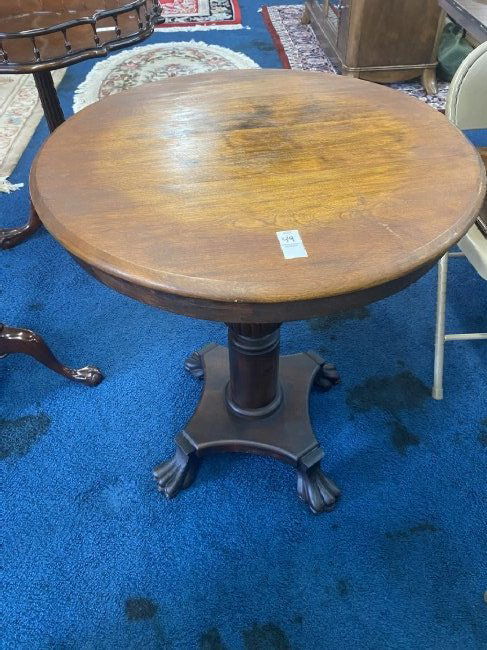 Carved Mahogany Round Table (1 of 4)