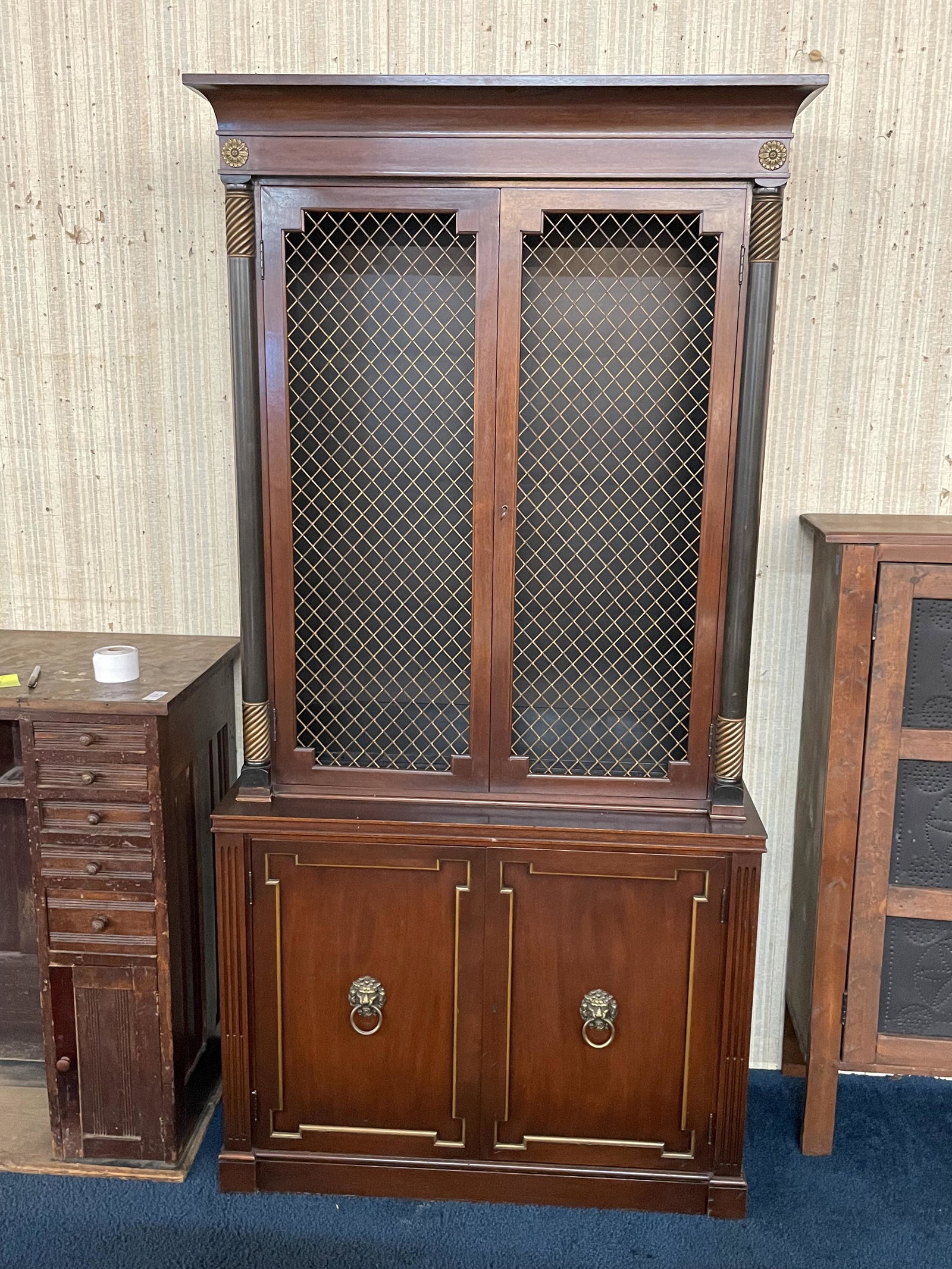 Kittenger Two Piece Mahogany Cabinet (1 of 4)
