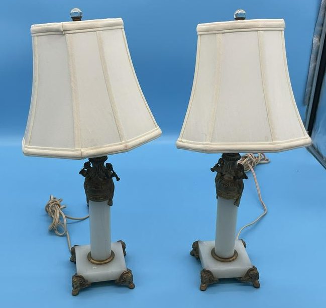 Ormolu Bronze Mounted Marble Lamps (1 of 4)