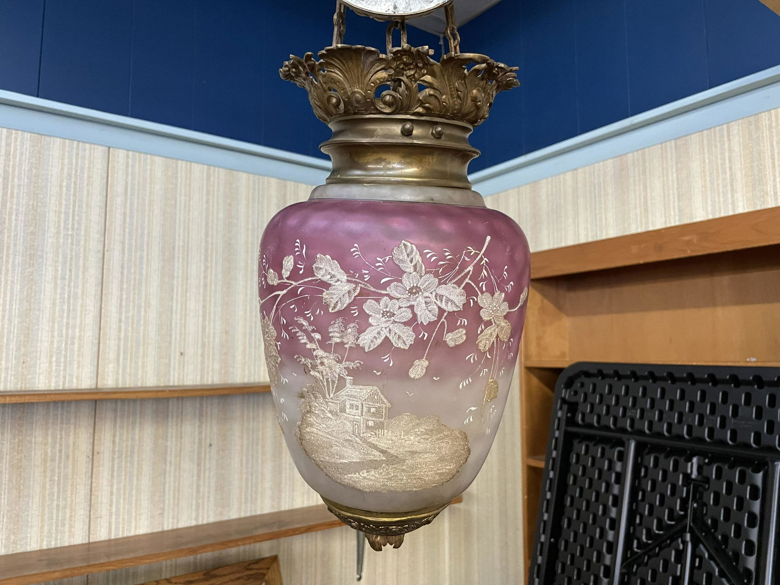 Antique Amberina Frosted Decoration Hanging Light (1 of 6)