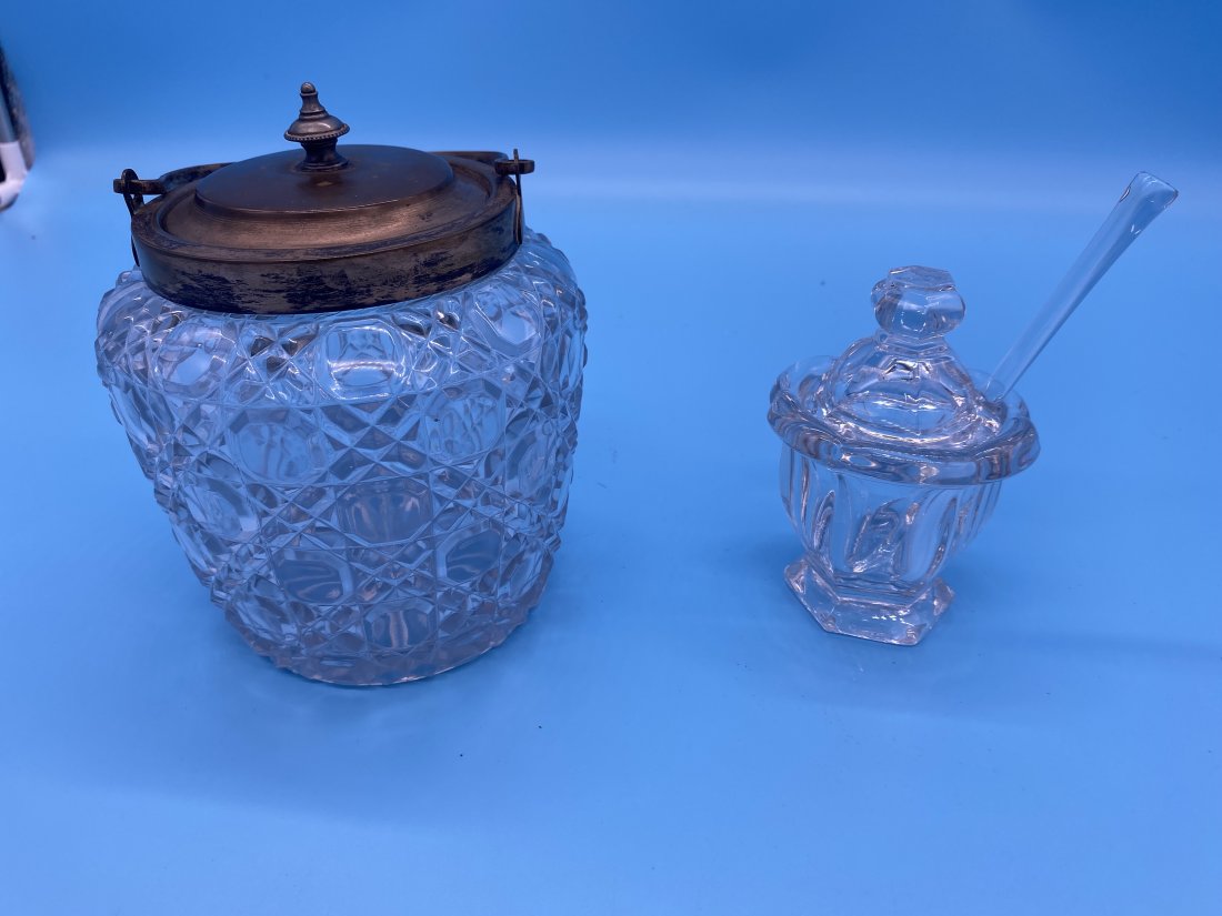 Baccarat Condiment Jar & Cut Glass Biscuit Jar (1 of 4)