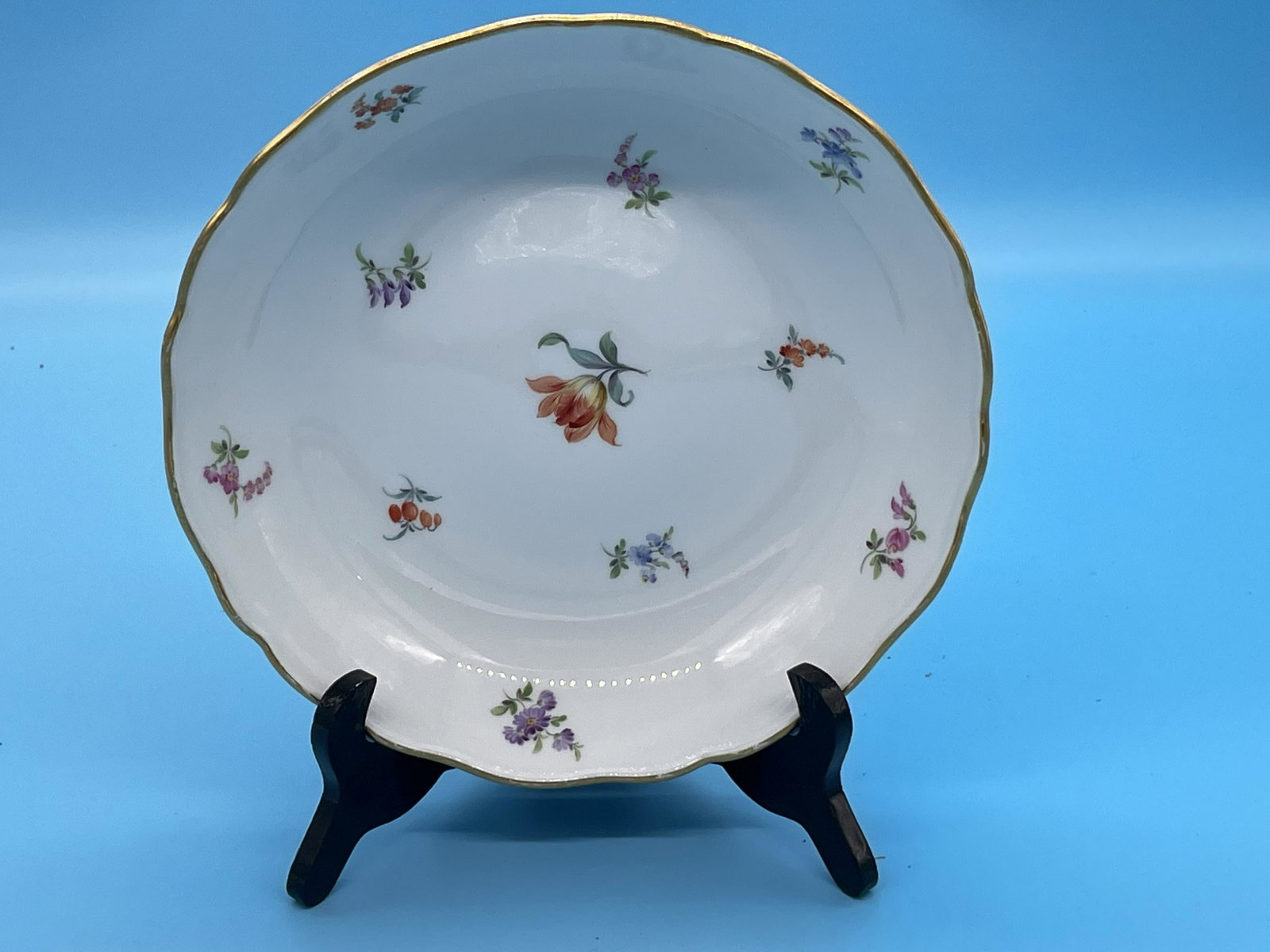 Large Meissen Bowl: 9.5"W, marked on base.