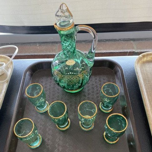 Seven Piece Murano Glass Cordial Set (1 of 4)