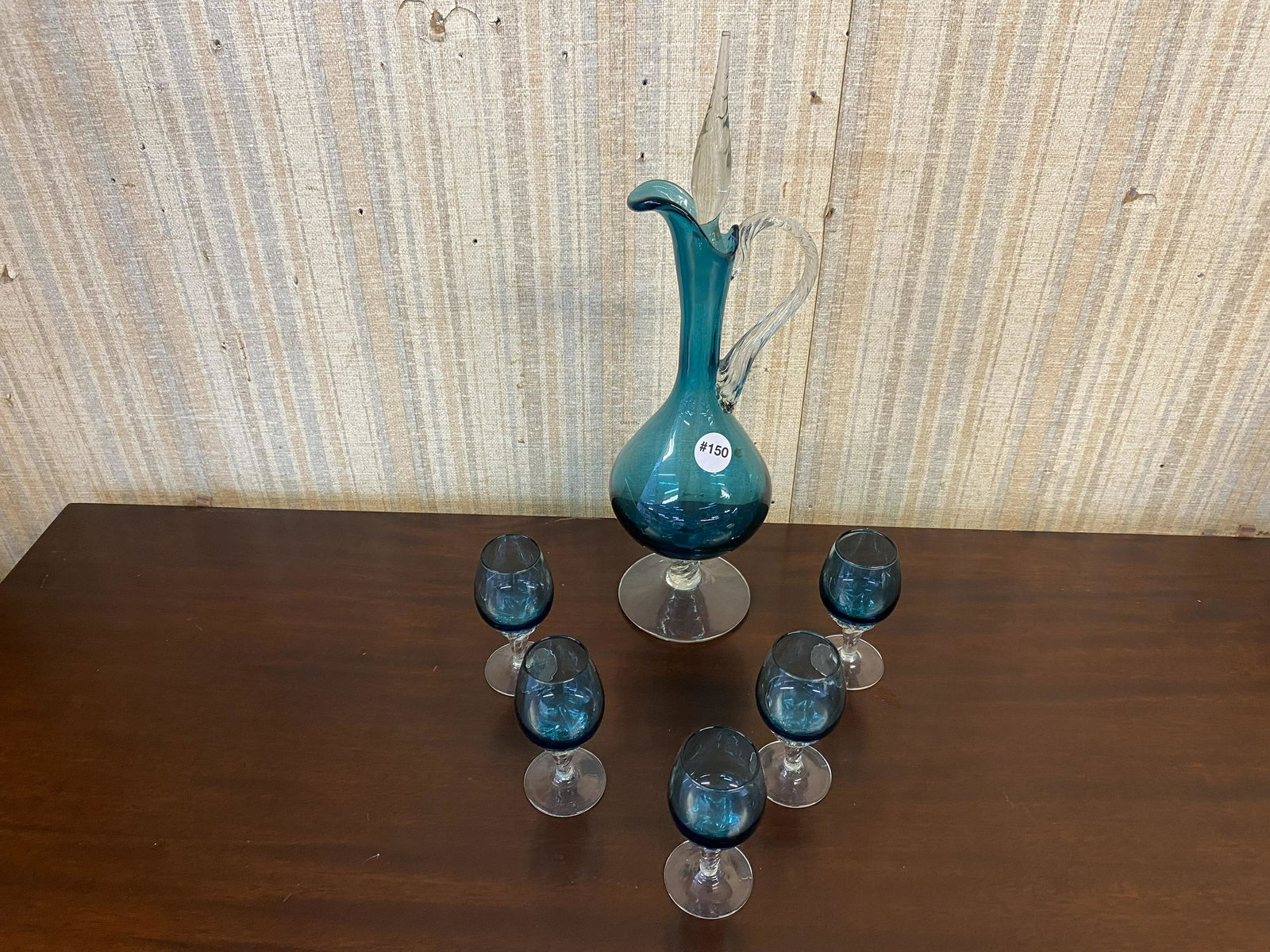 Six Piece Blown Glass Cordial Set (1 of 3)