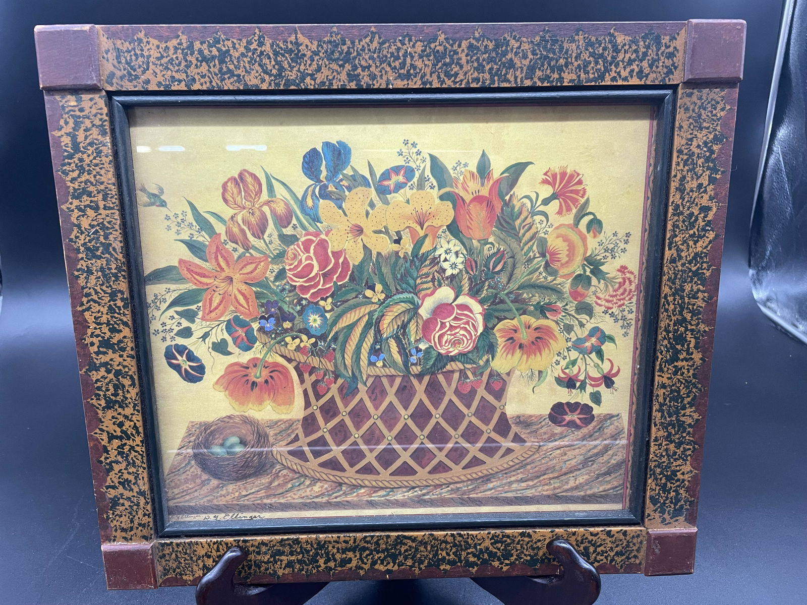 David Ellinger Signed Print in Decorated Frame (1 of 2)