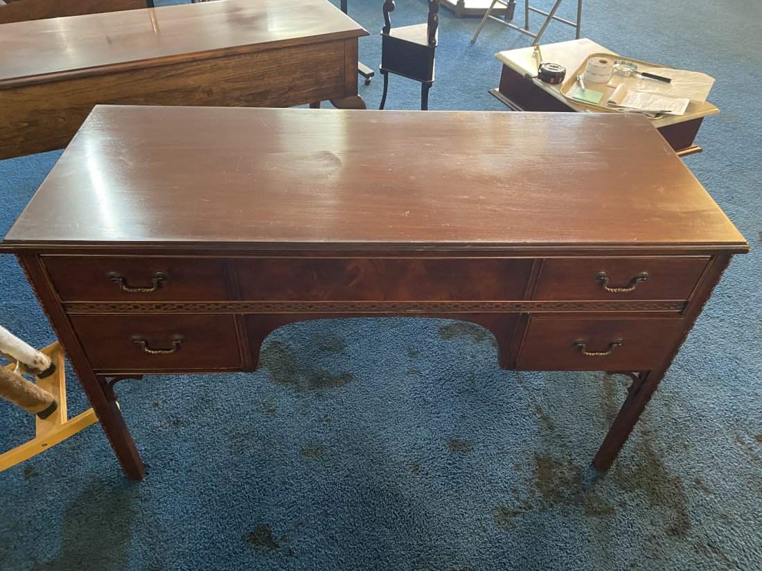 Berkley & gay Mahogany Desk: desk measures 29"H X 48"W X 19"D and is signed in drawer