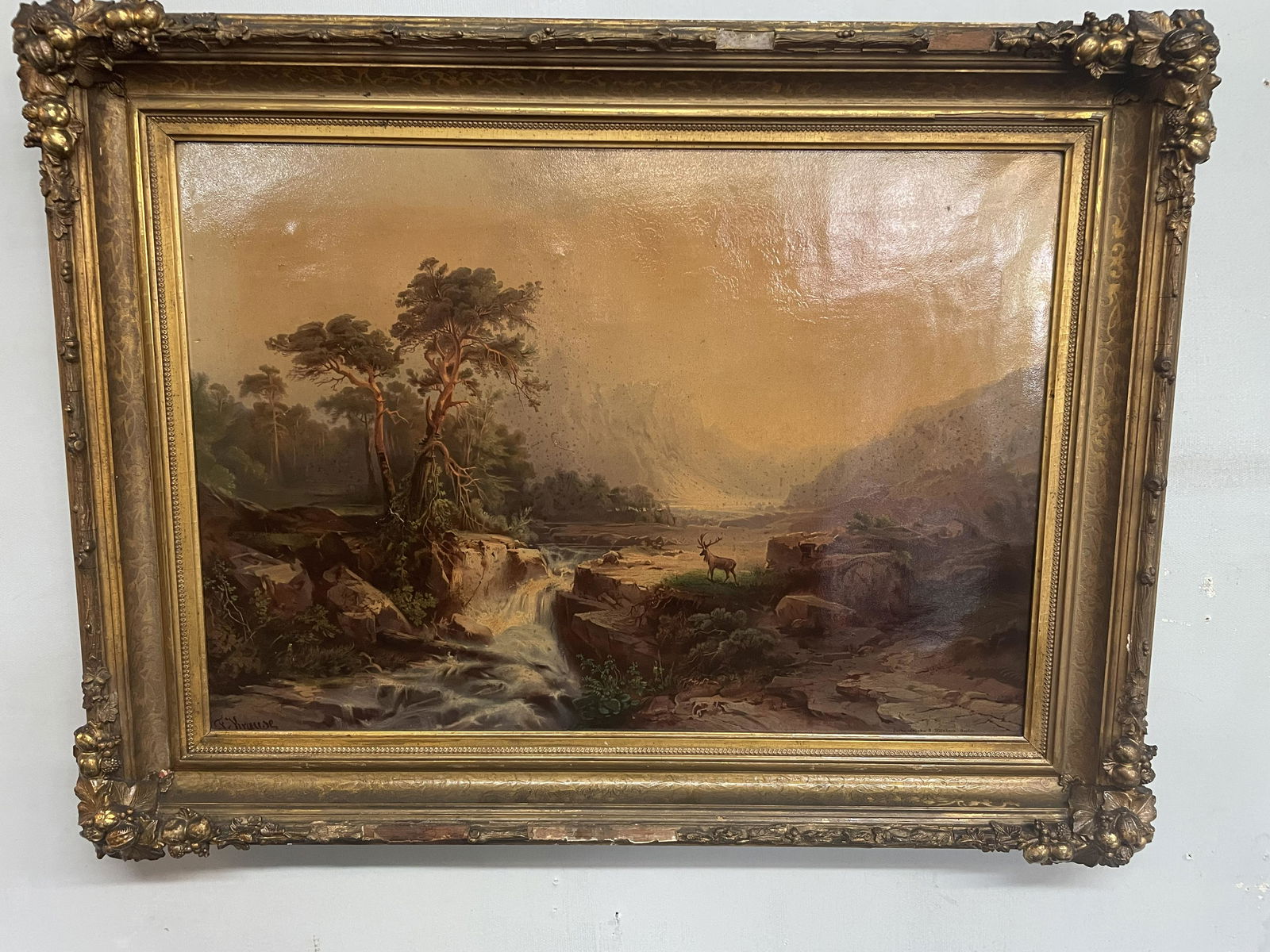 19thC Moutainscape Signed Krause (1 of 9)