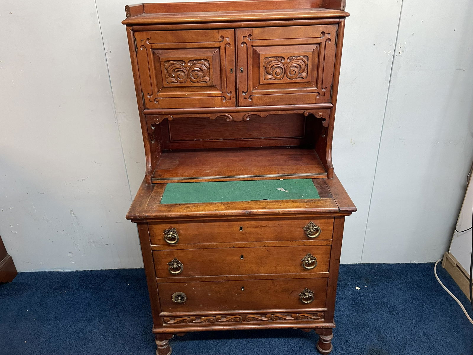Oriental Carved Two Piece Desk (1 of 7)