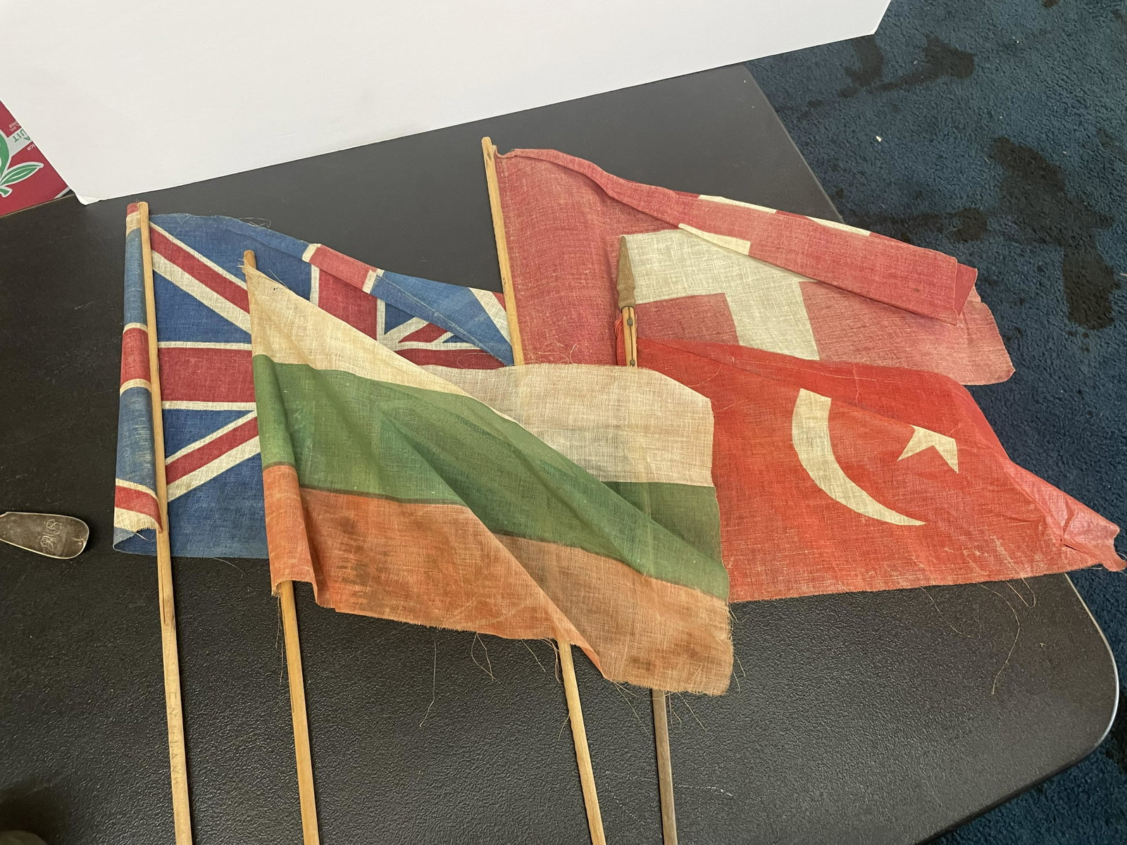 Grouping of Flags: Includes various countries. 28"H.