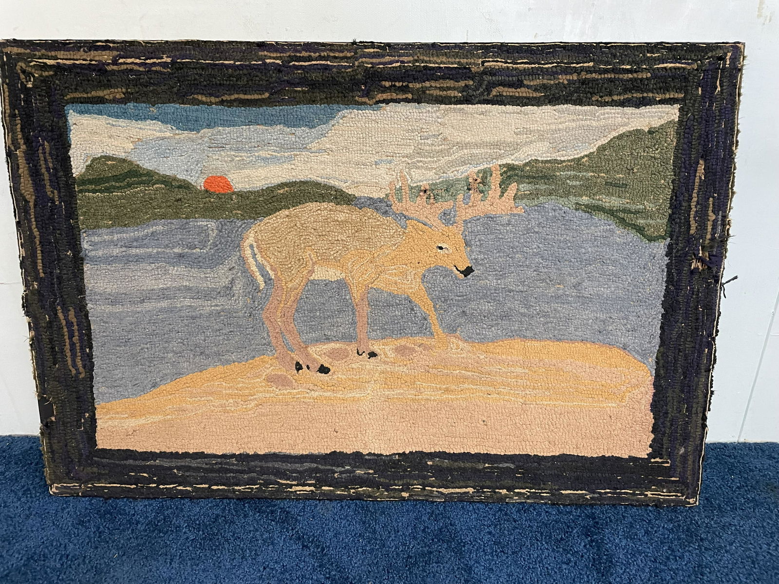 Anitque Framed Hooked Rug (1 of 6)