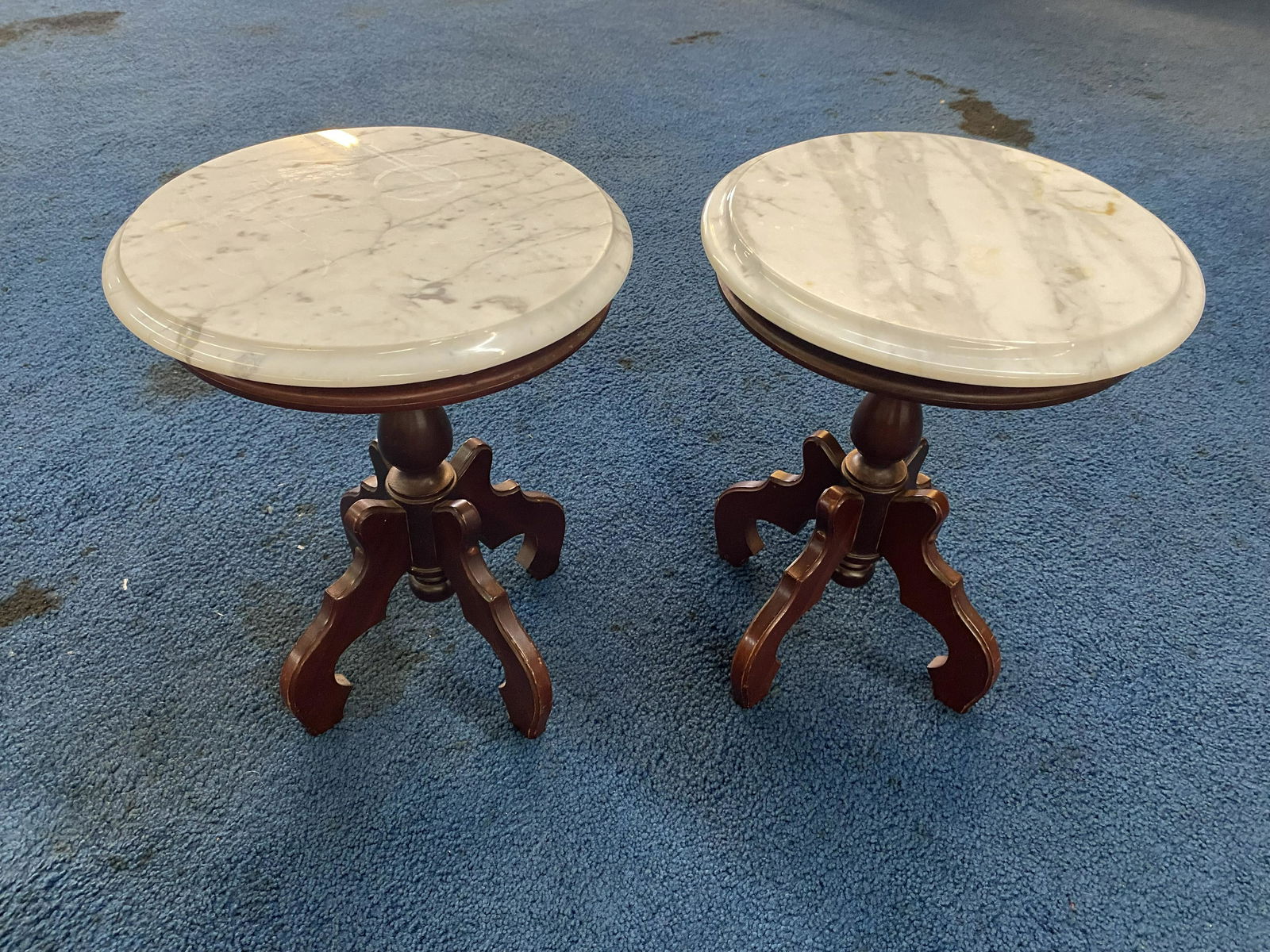 Pair Of Marble Top Stands (1 of 3)