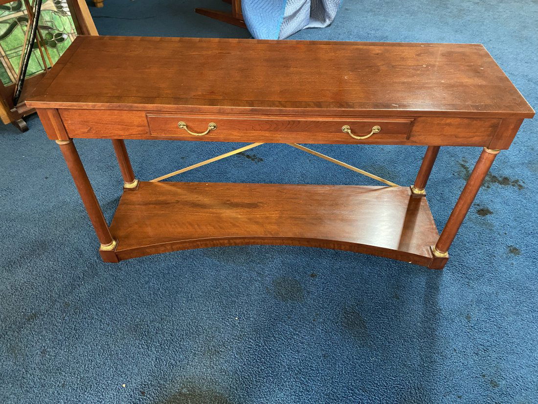 Ethan Allen Console Table w/ Brass (1 of 7)