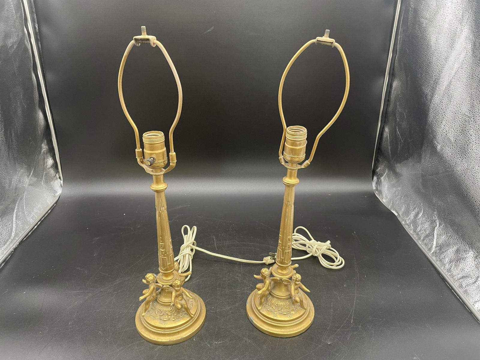 Pair of Antique Figural Lamp Bases (1 of 3)