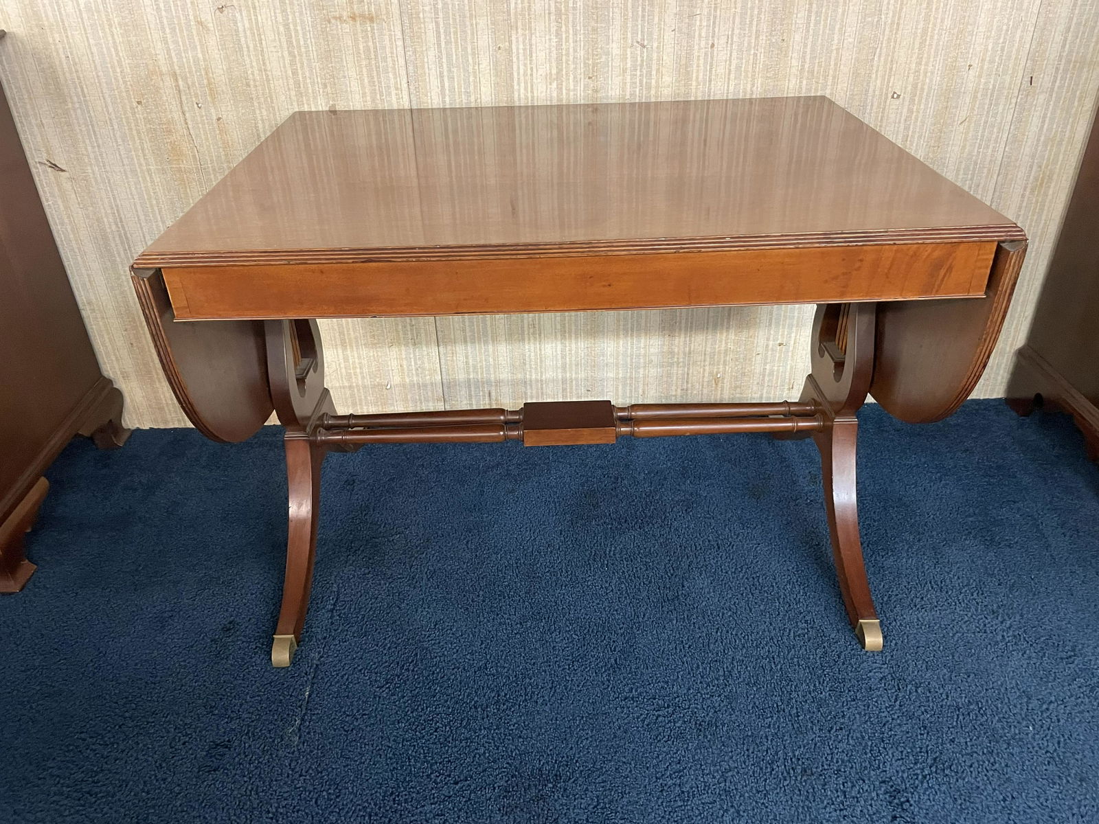 Mahogany Drop Leaf Table: 72"W(when sides are up)x29"Hx30"D.