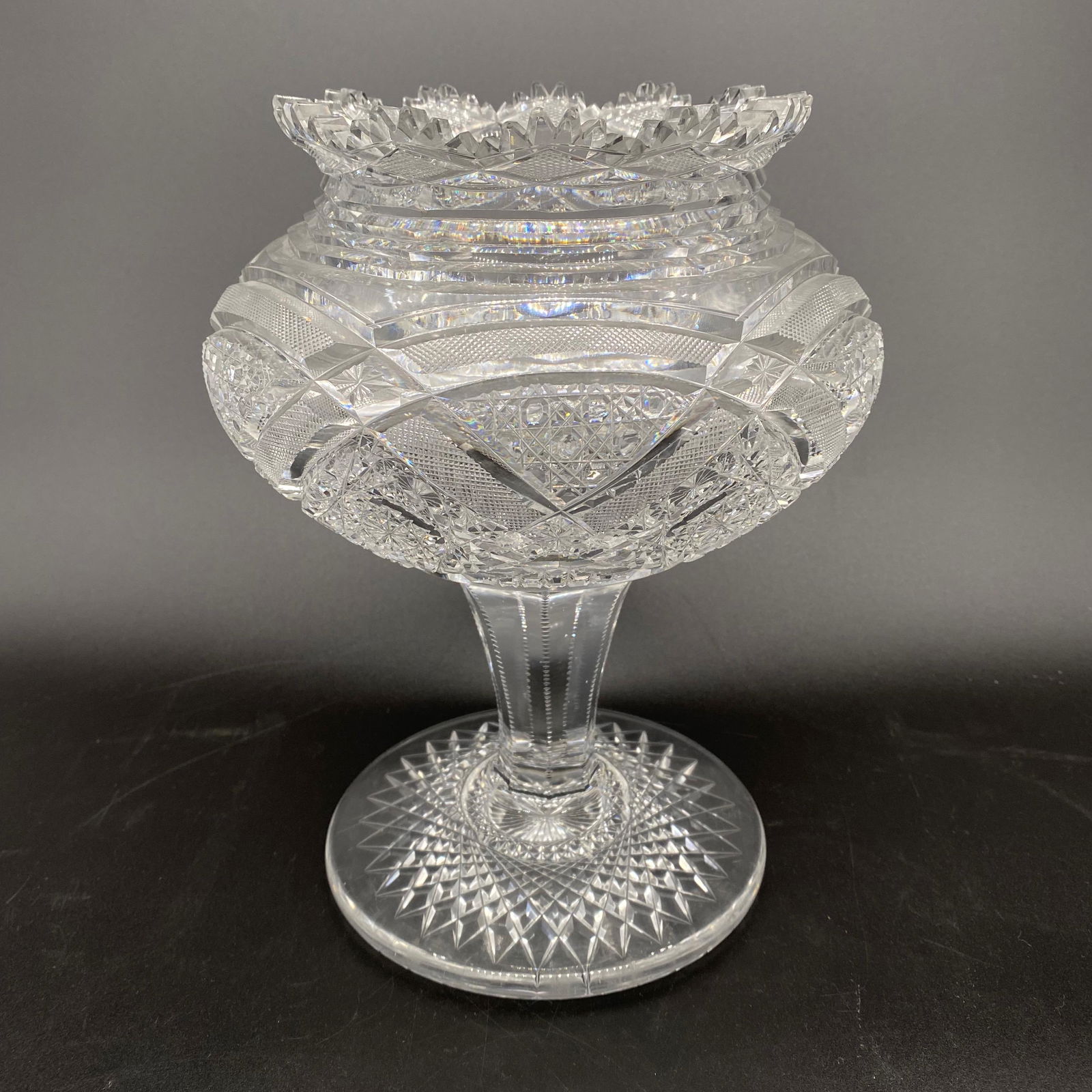 American Brilliant Cut Glass Compote (1 of 4)