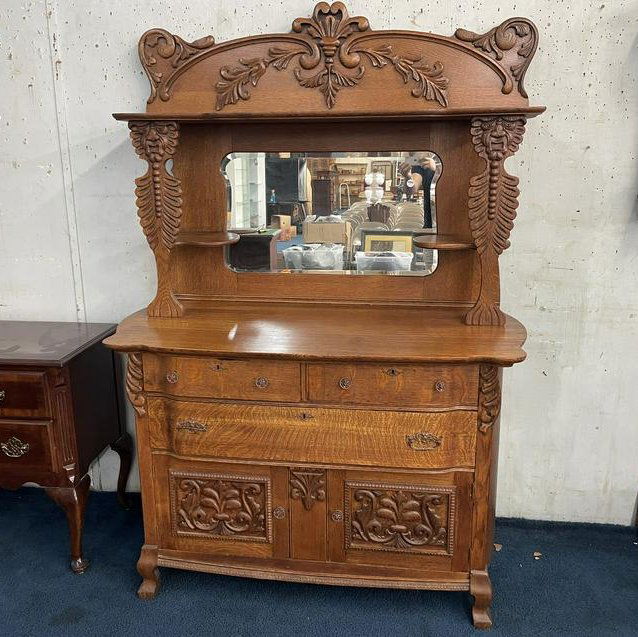 Highly Oak Carved Sideboard (1 of 5)