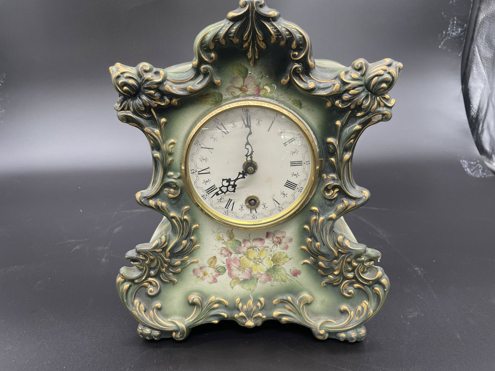 German Hand Painted Porcelain Case Clock (1 of 5)