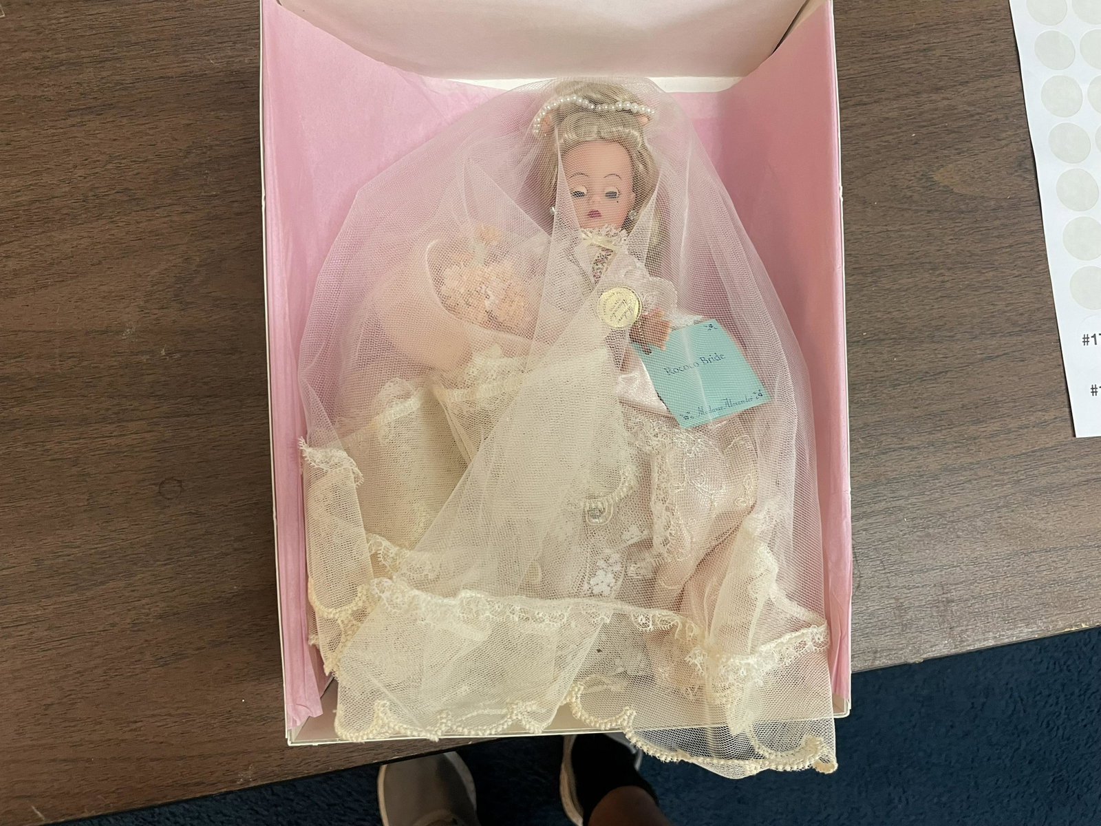 Madame Alexander Doll: Rococo bride, includes OB. 10"H.