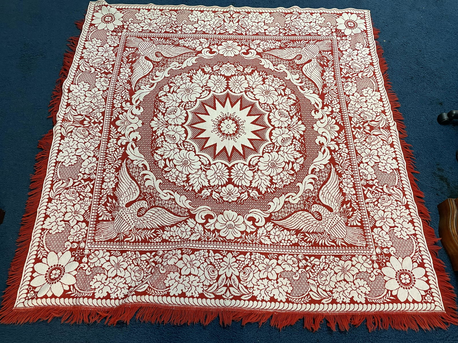 Two Color Coverlet With Eagles (1 of 4)