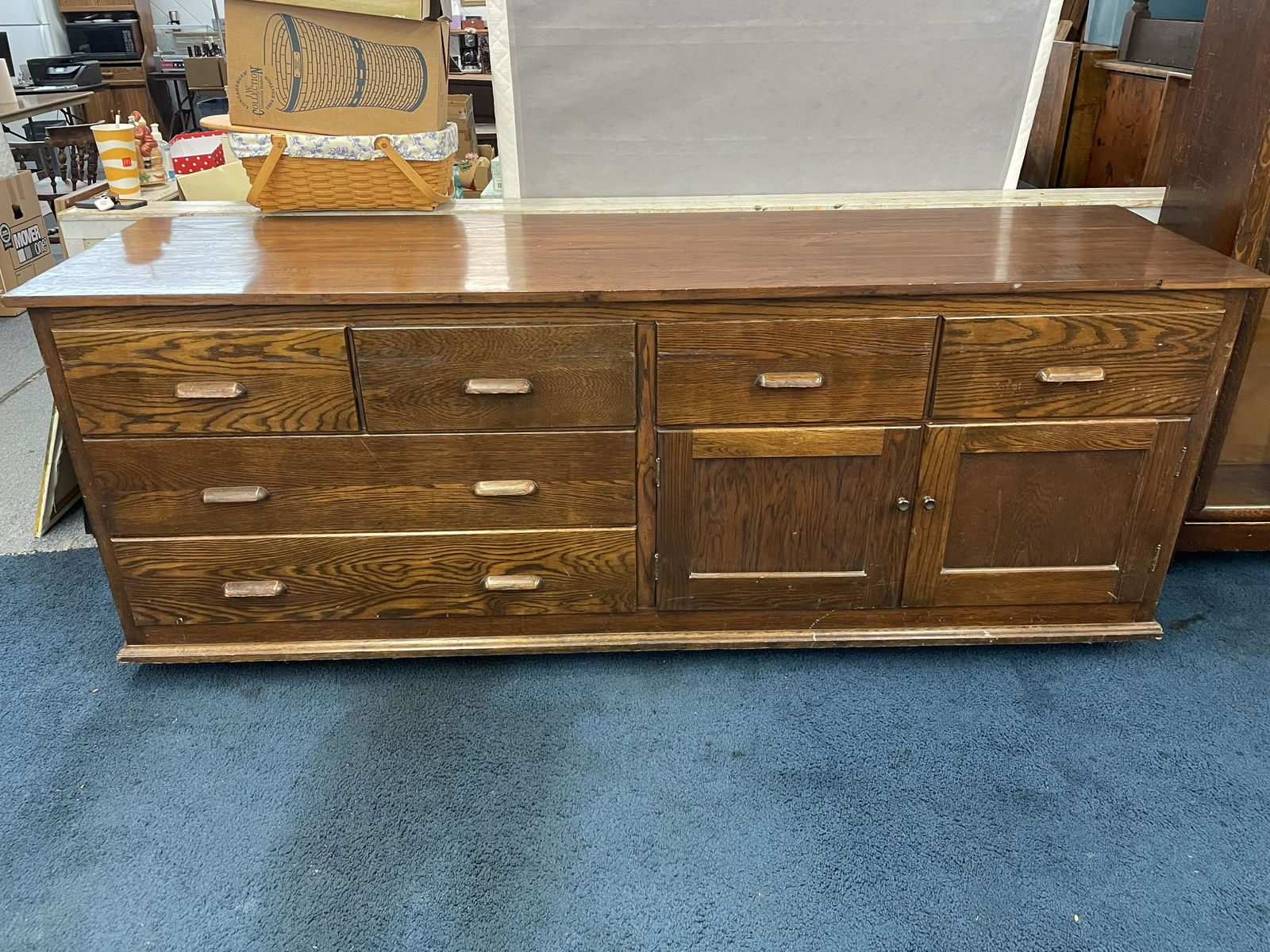 Antique Oak Country Store Counter (1 of 7)