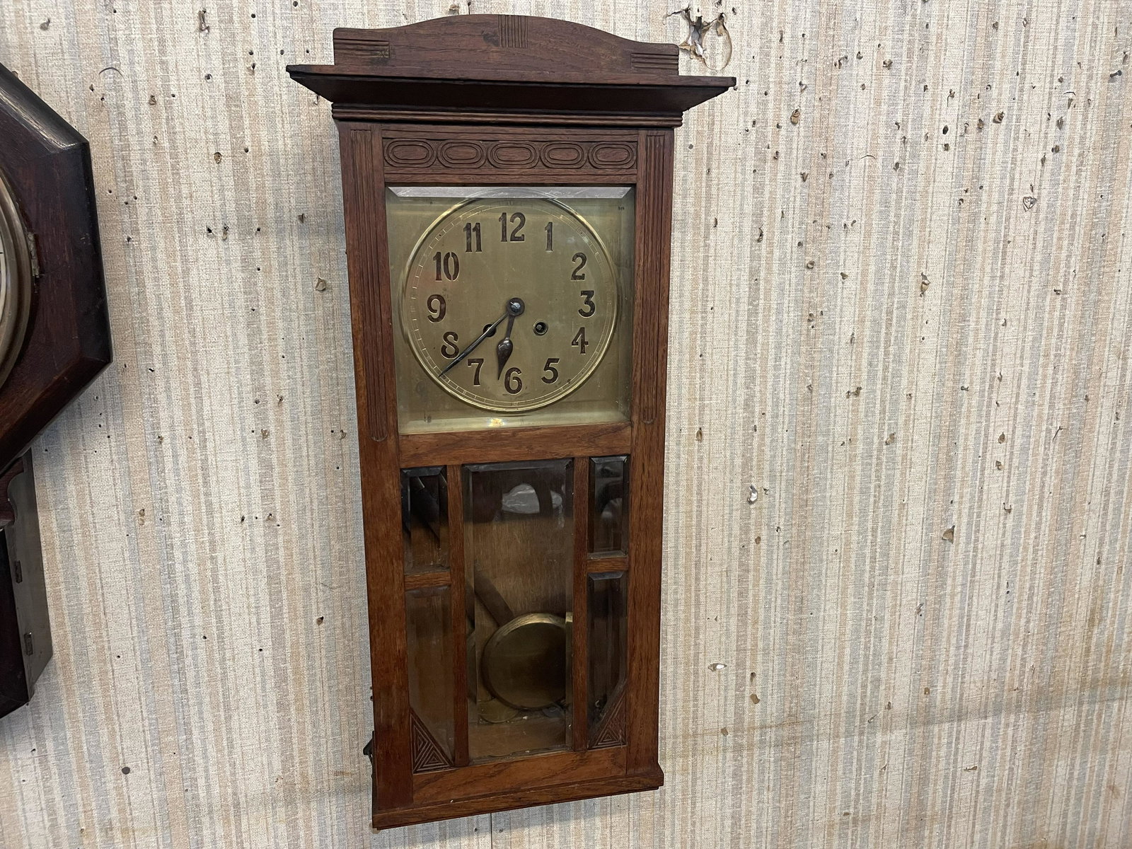 Antique Oak Mission Wall Clock (1 of 4)