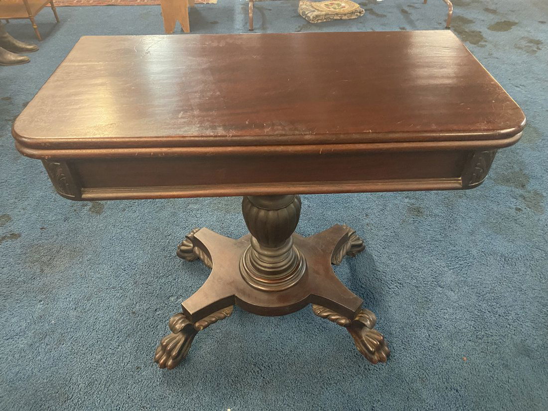 Highly Carved Mahogany Game Table (1 of 6)