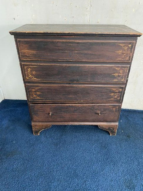 Stencil Decorated Antique Mule Chest (1 of 9)