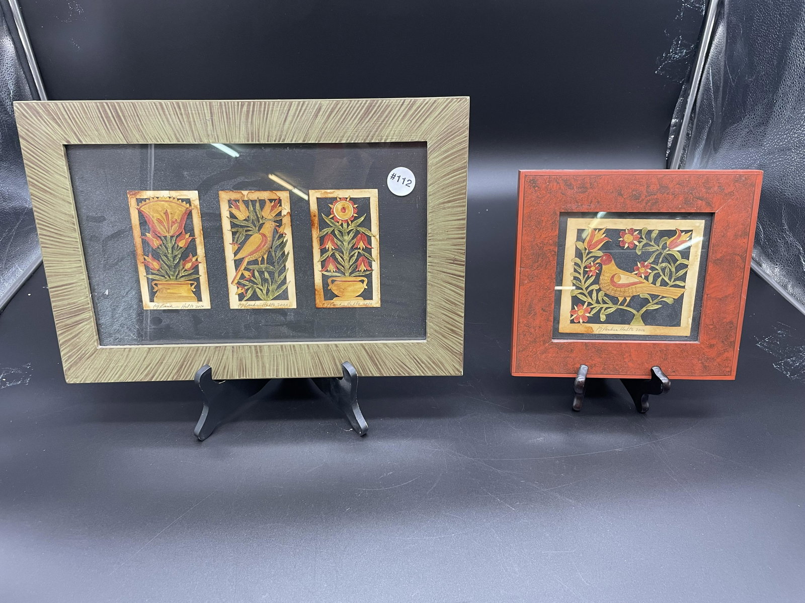 Two Signed  Folk Art Paper Cuttings (1 of 4)