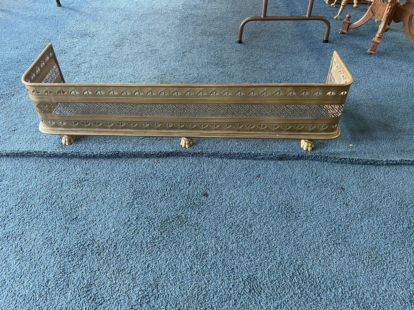 Pierced Brass Fireplace Fender (1 of 3)