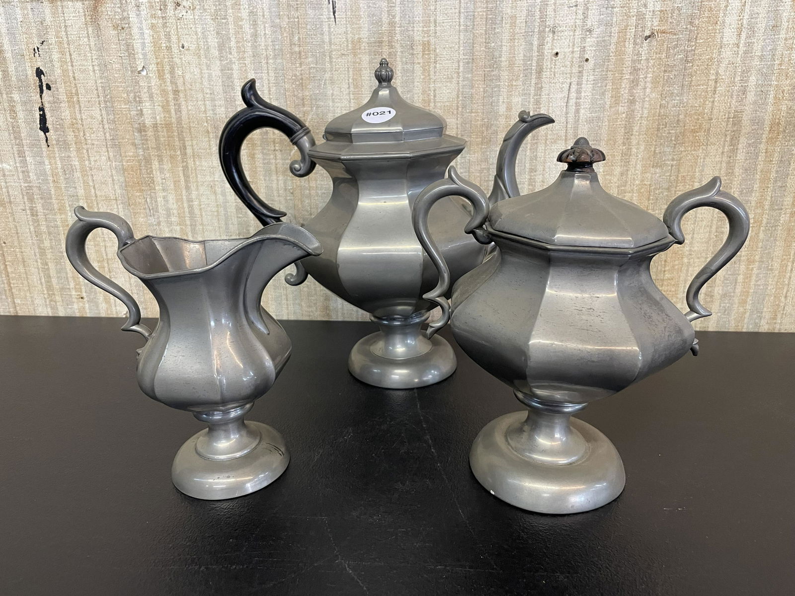 19th Century Dickson & Son Pewter Tea Set (1 of 3)