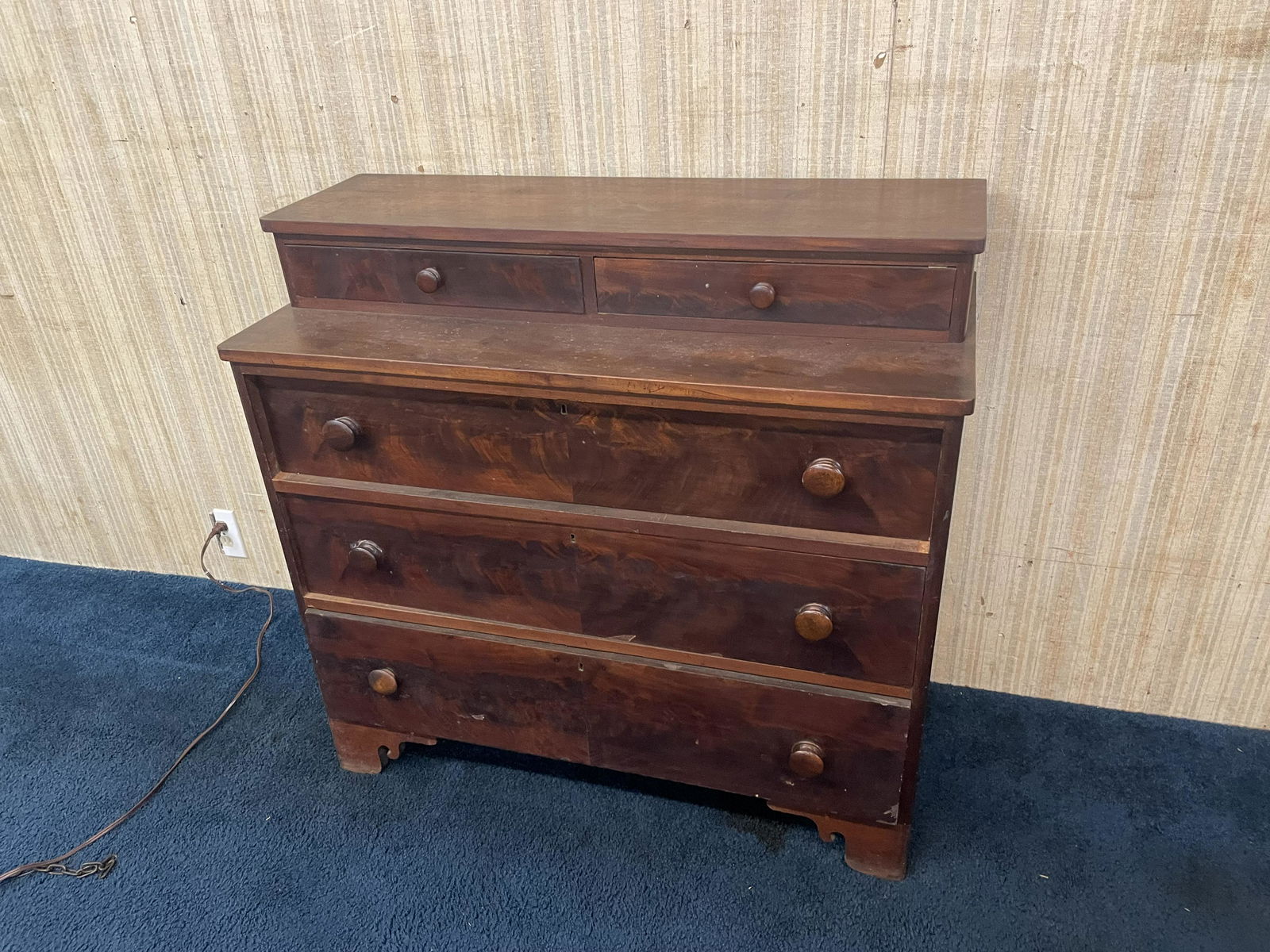 Victorian Step Back Chest With Book Matched Door Frame (1 of 3)
