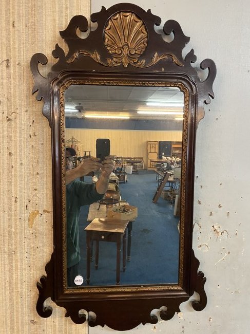 Early 20th Century Chippendale Mirror With Shell Crest (1 of 4)