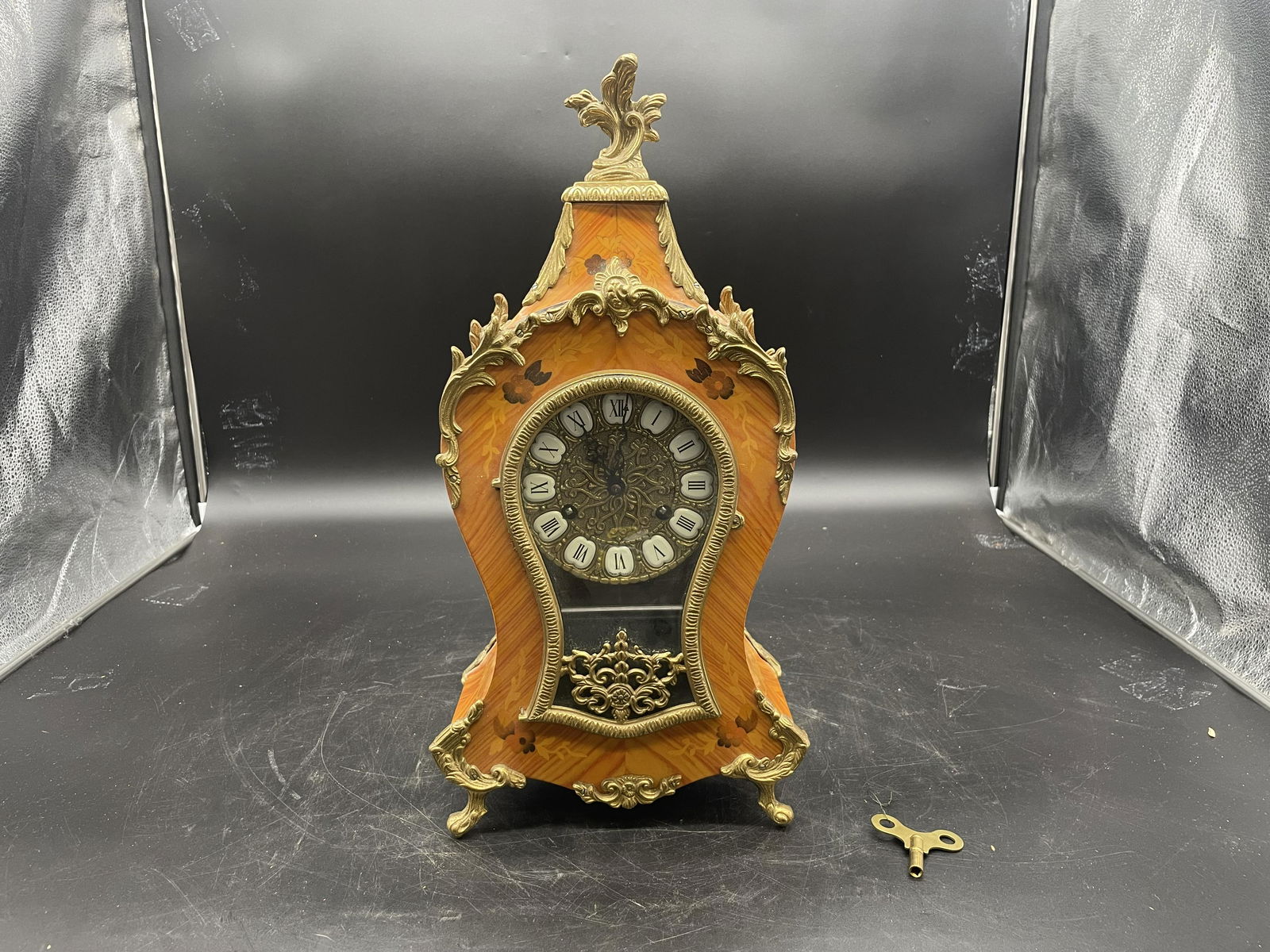 Italian Inlay Mantle Clock (1 of 4)