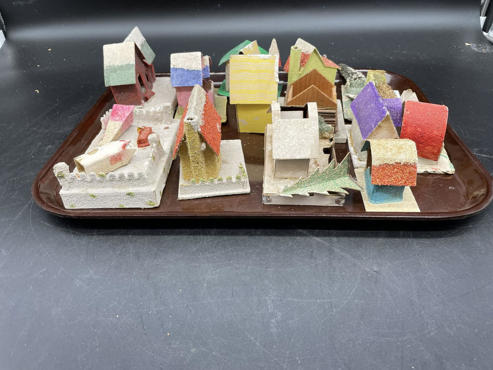 Selection Of Japan Christmas Houses Plus: Lot includes vintage Japanese Christmas houses & more. Largest is 5" W.