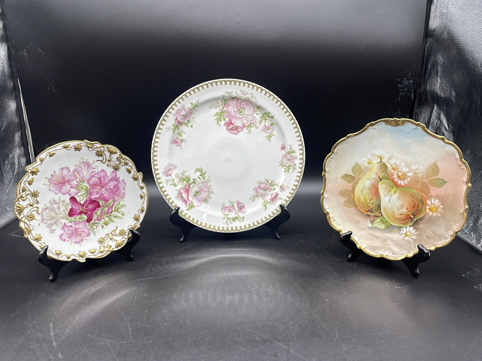 Three Pcs Limomges: All marked, largest 13"W.
