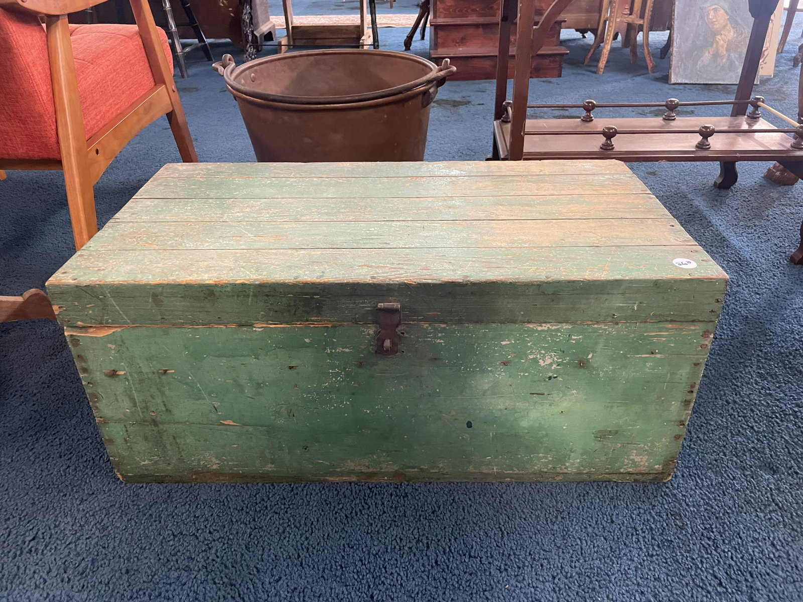 Paint Decorated Toll Chest: Measures 30" x 13" x 16".