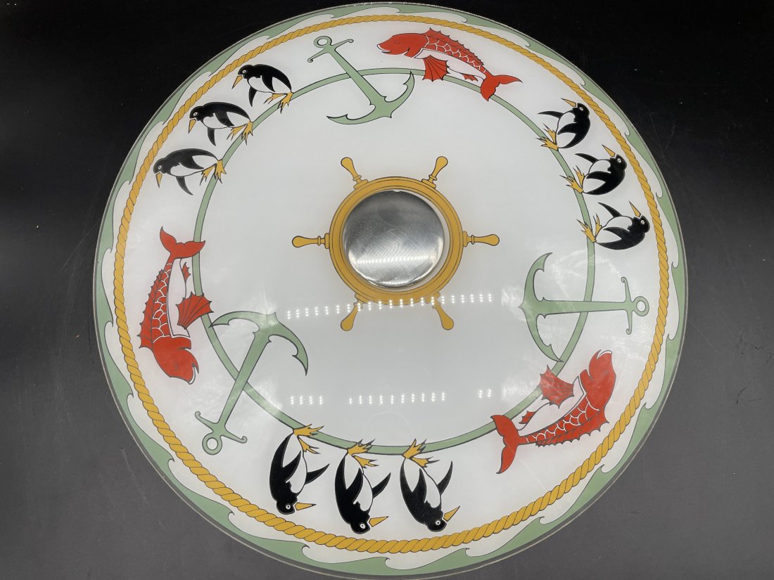 Vintage Glass Nautical Lamp Shade (1 of 2)