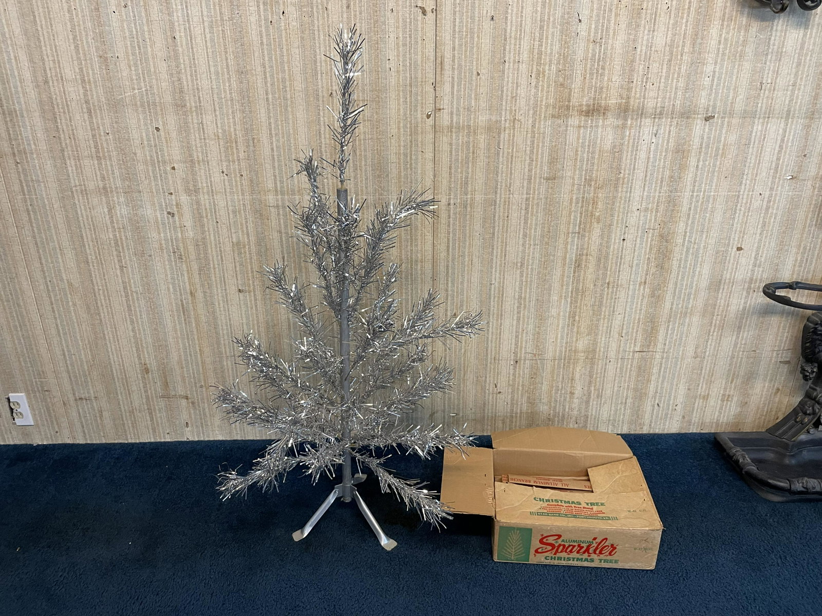 Aluminium Christmas Tree: Has original box and sleeves. 50"H.
