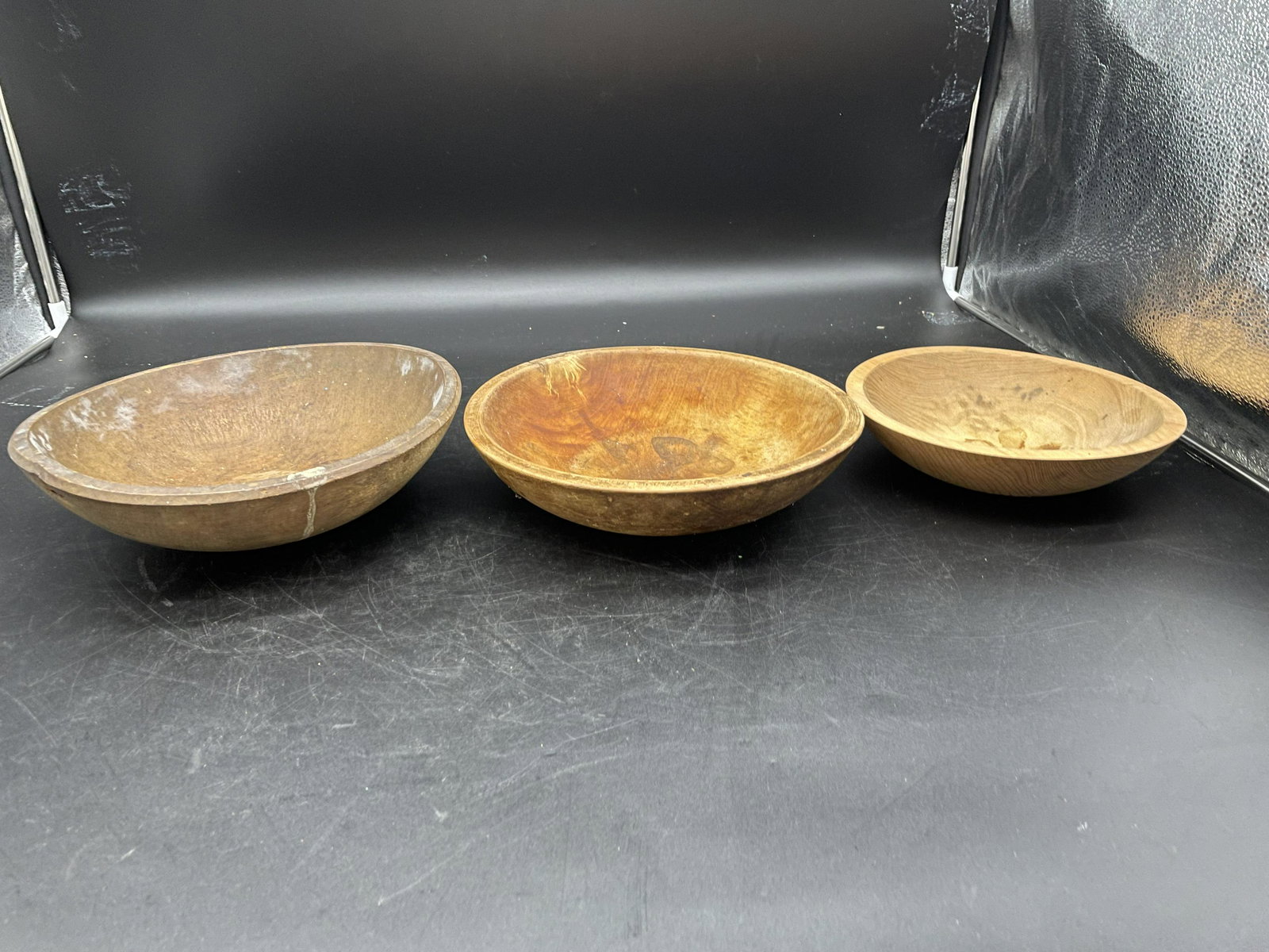 Three Turned Wood Bowls (1 of 3)