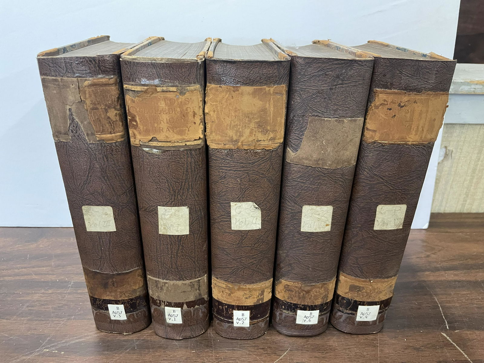 Six Leather Bound Antique Encyclopedias (1 of 4)